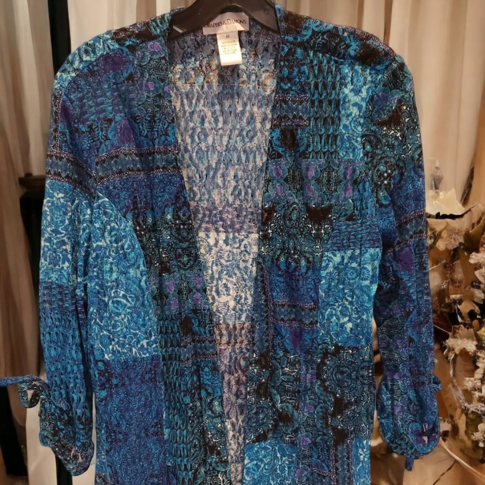Women's Blue Draper's & Damon's Cardigan Size Medium